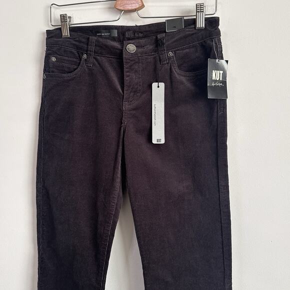 Kut From The Kloth Karen Baby Bootcut Pants Jeans 4 Charcoal Corduroy 29x32 NEW - Picture 3 of 9